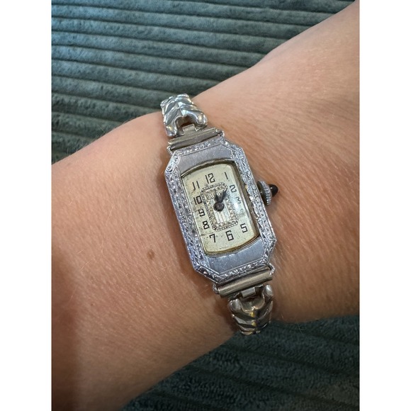 Vintage Bulova Ladies' Art Deco Watch Ornate Filigree Bracelet - NEEDS BATTERY - Picture 1 of 9